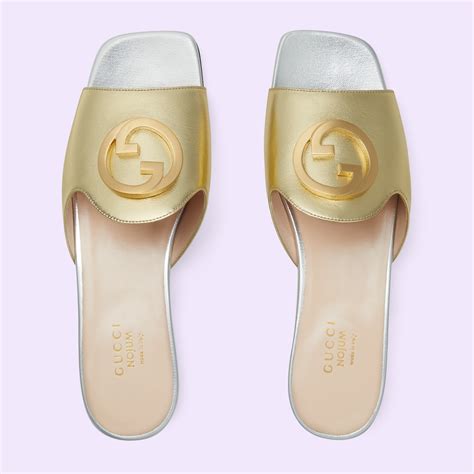 gucci leather heeled slide|gucci slides clearance.